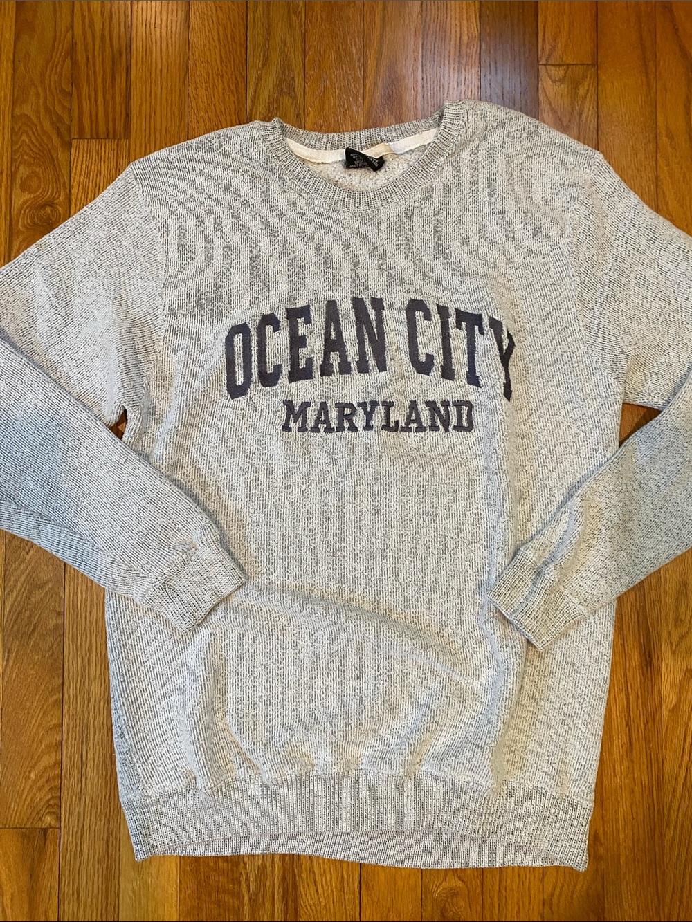 Ocean City, MD Grey Embroidered Crewneck Sweatshirt